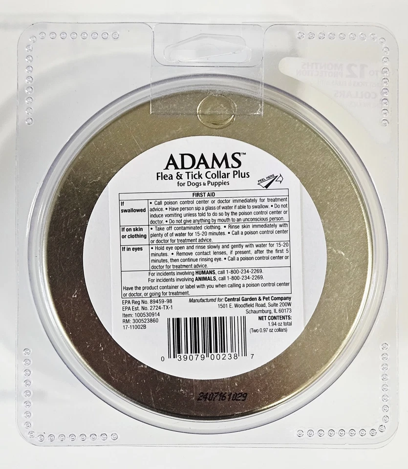 🐕 Adams Flea And Tick Collar Plus For Dogs And Puppies 12 Month Protection 2 Ct - Image 2 of 2