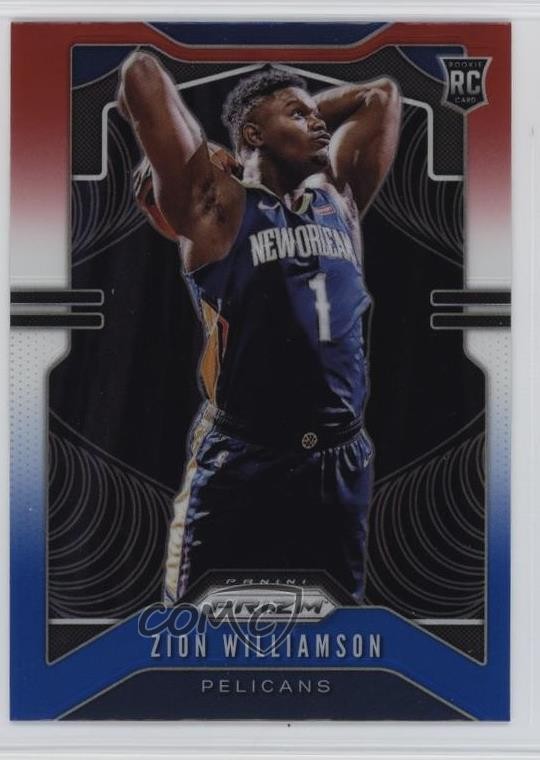 2019-20 Panini Prizm Rookie Red White & Blue Prizm Zion Williamson #248 3tb