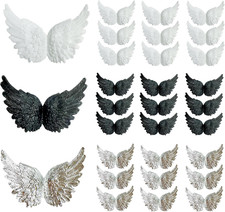 Christmas Angel Wings for Crafts, 30PCS Silver Black White Angel Wings Christmas