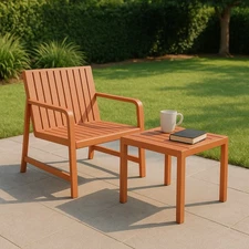 1 Chairs 1 Coffee Tables Easy Assembly Patio Conversation Set