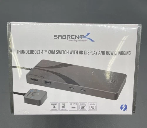 Sabrent Thunderbolt 4 TM KVM Switch 8k Display 60w Charging NEW SB-TB4K