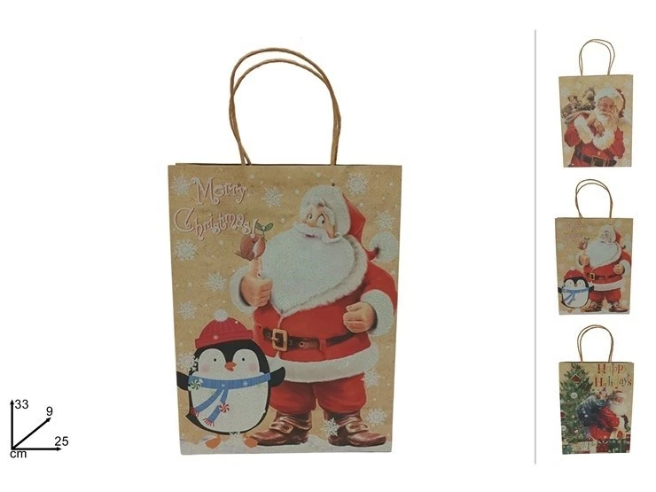 60 Sacchetti Regalo Natale In Plastica | 9 Design Diversi 14x23 Cm | Buste Per Biscotti, Caramelle E Piccoli Doni