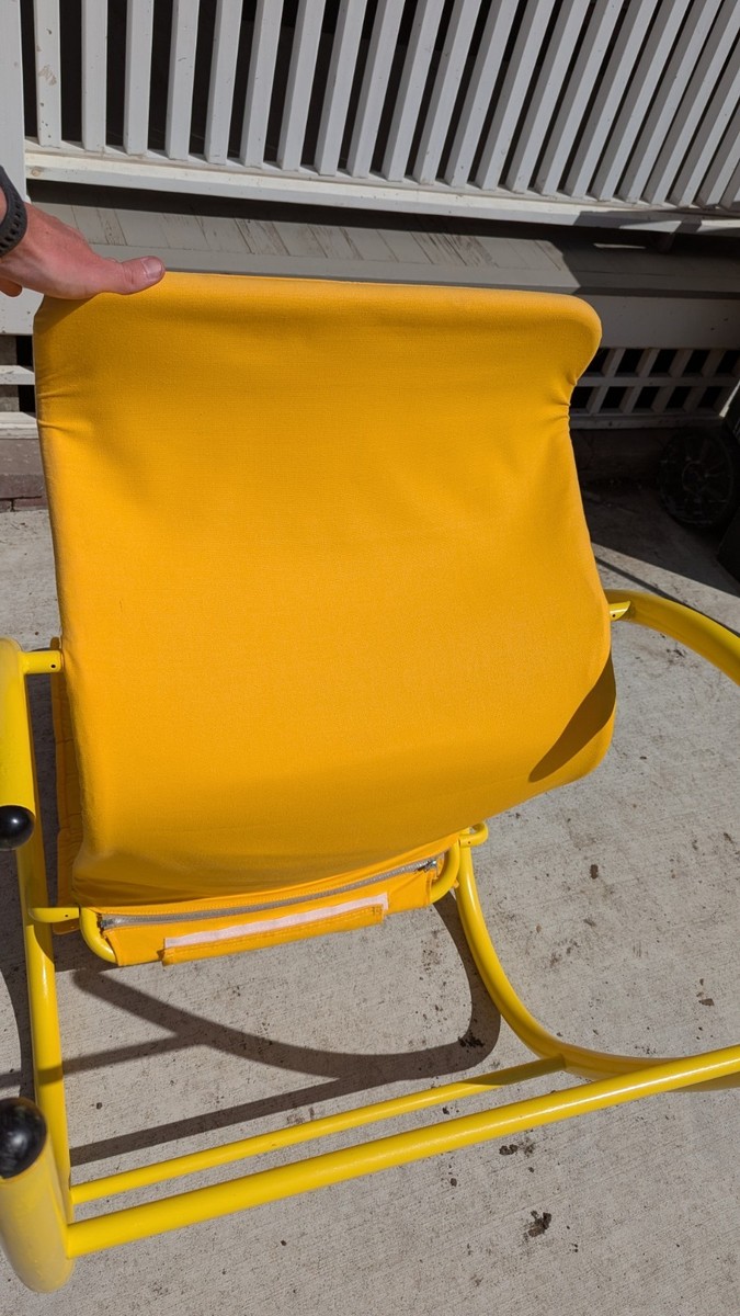 Vintage Post Modern Memphis Ellipse Rocker By Les Amisco Lemon
