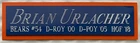 BRIAN URLACHER CHICAGO BEARS NAMEPLATE FOR AUTOGRAPHED SIGNED FOOTBALL JERSEY