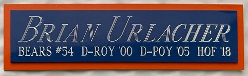 BRIAN URLACHER CHICAGO BEARS NAMEPLATE FOR AUTOGRAPHED SIGNED FOOTBALL JERSEY