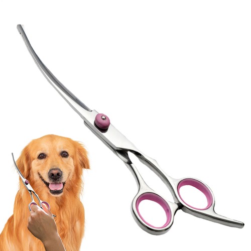 Illustration of Long Handled Scissor For Pet Grooming With Non Slip Grip