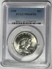 1948 FRANKLIN HALF DOLLAR PCGS MS 64 FBL