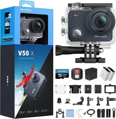 AKASO V50X 4K Action Cam 30FPS WiFi Wasserdichte Sportkamera OHNE SD KARTE