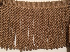 5 3/4" Bullion Fringe Trim Dark Tan w/ Bronze/Copper 2YDS 24" or 96"