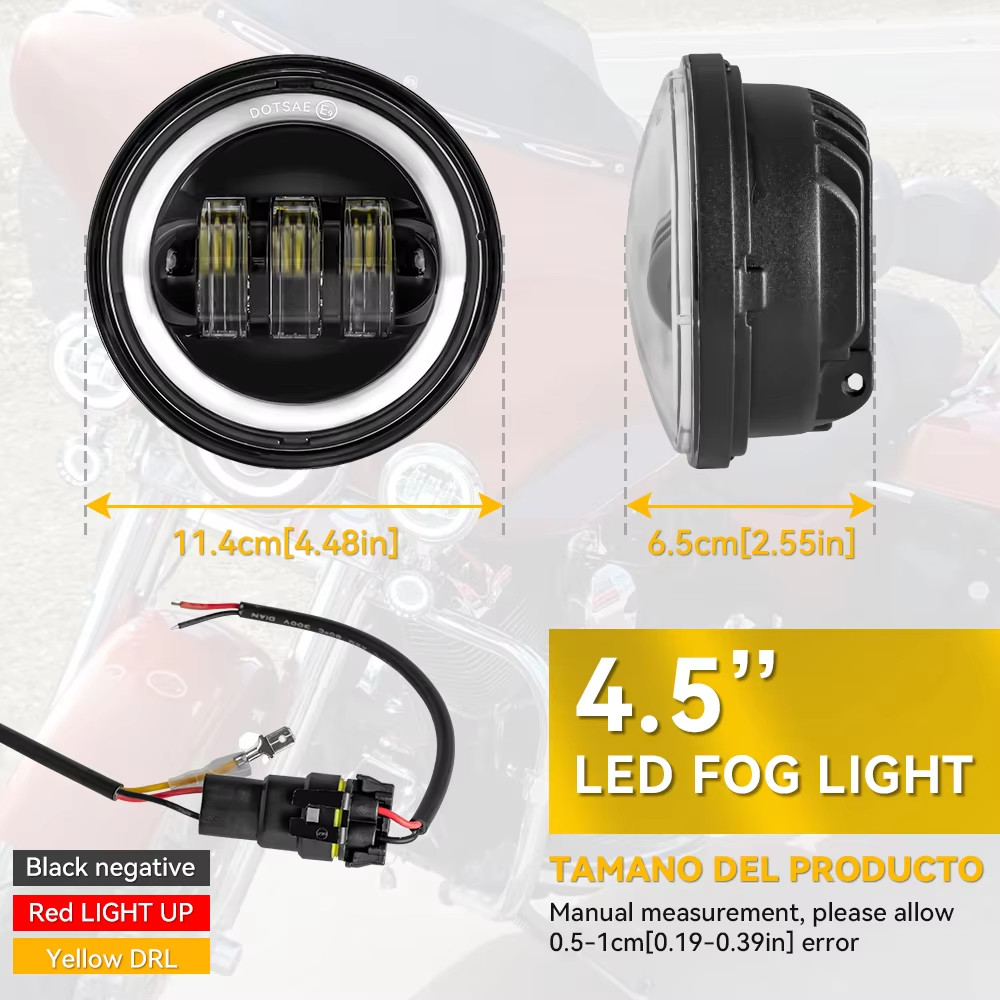 7"inch LED DRL Headlight + Passing Lights For Harley Davidson Touring Road King