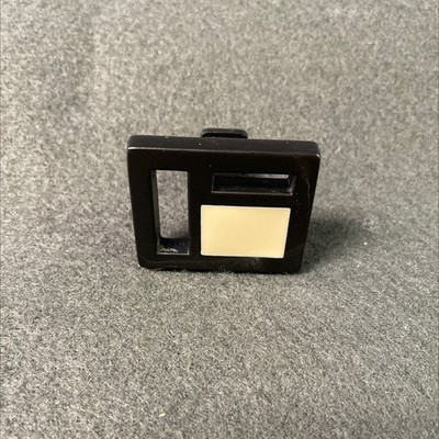 (5 Pack) AS-IS Geometric 1-3/16 x 1-1/2 inch Square Knob Black with Off White In