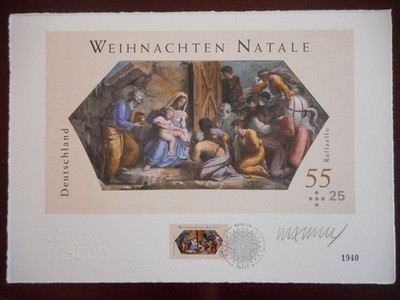 Lithographie, Werner-Hans Schmidt, signiert, limitiert, Büttenkarton, Raffaello