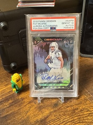 2018 Panini Obsidian Pat Mcafee /100 Aurora Auto PSA 10 Colts