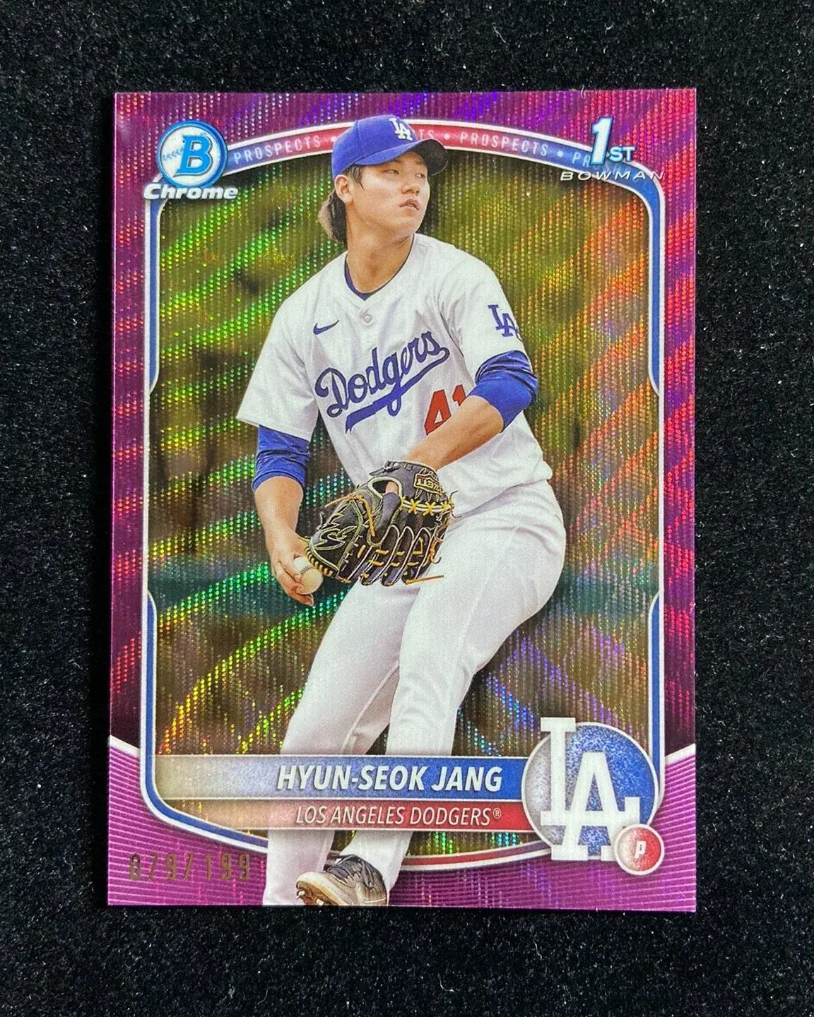 2025 Topps Bowman Chrome Hyun-Seok Jang 1st #BCP-51 Fuchsia Wave 79/199 HD