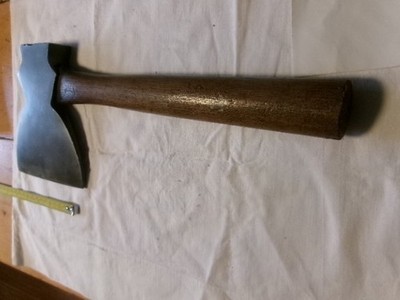 Vtg Plumb Anchor Brand hand forged hewing hatchet handle