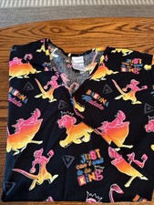 New Womens Disney LION KING Scrub Top Hakuna Matata Simba Pumba Timon Large