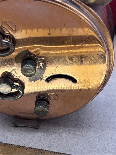 Wind Up Copper Intricate art Hybiscus Alarm Clock Double Bell German Mechanical - Picture 8 of 16