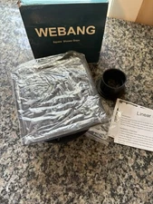Webang Square Shower Floor Drain with Flange Matte Black 304 Stainless Steel 6"
