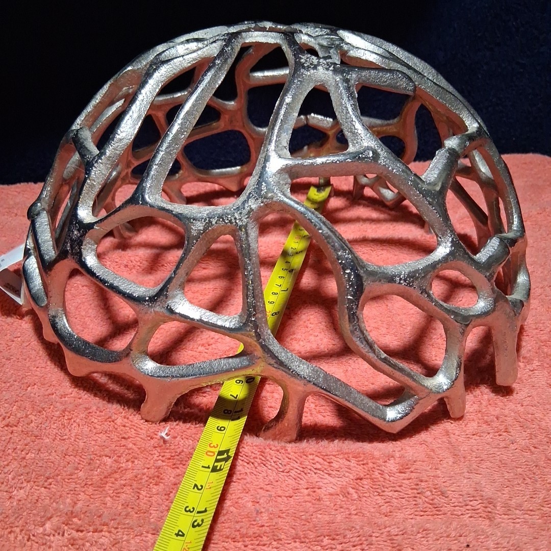 Coral Branch Bowl Silver Cast Aluminum Open Web Fruit Coastal 11.5" W x 6” H