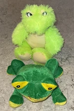 Toy Factory Set Of 2 Frog Plush Green Stuffed Animal