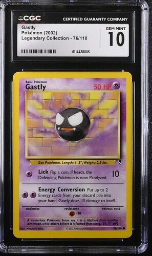 💎GEM MT 10💎2002 Gastly #76-Pokemon Legendary Collection CGC -NO PSA NO HOLO 