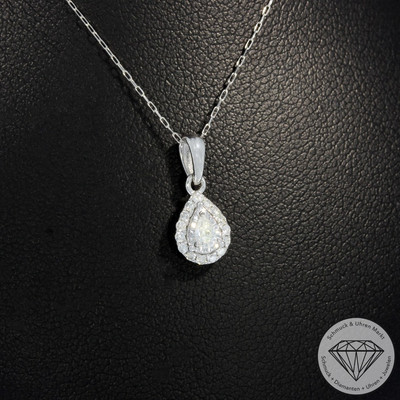 Wert 680   Brillant Diamant Anhänger & Kette 900 Platin