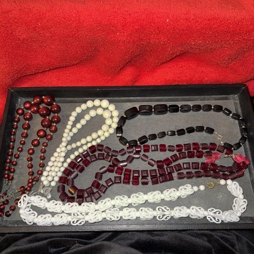 Vintage Plastic Bead Costume Jewelry Necklace Lot -15