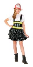 Firefighter Girl Fire Fighter Chief Fancy Dress Up Halloween Child Costume