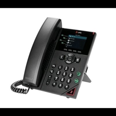 HP Poly VVX 250 IP Phone Corded- Corded Desktop Wall Mountable Black Model
