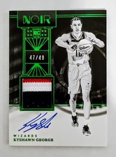 2024-25 Panini Noir KYSHAWN GEORGE Auto GREEN TRI-COLOR PATCH RC!🔥  SSP #/49!💫