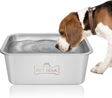 Water Bowls for Large Dogs, 3 Gallons Durable Stainless Steel Dog Bowls - Big Ca