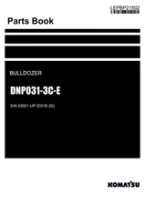 Komatsu DNP031-3C-E Bulldozer Parts Catalog Manual SN 42001-UP (D31E-20)