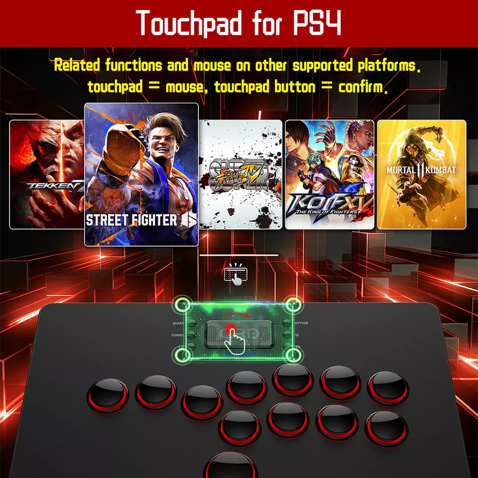 QRD S3 Wireless Arcade Stick for Nintendo Switch PS4 PS3 PS2 Xbox 360 PC Mac iOS - Image 4 of 4