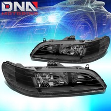 For 1998-2002 Honda Accord 2dr 4dr Jdm Black Housing Clear Corner Headlights