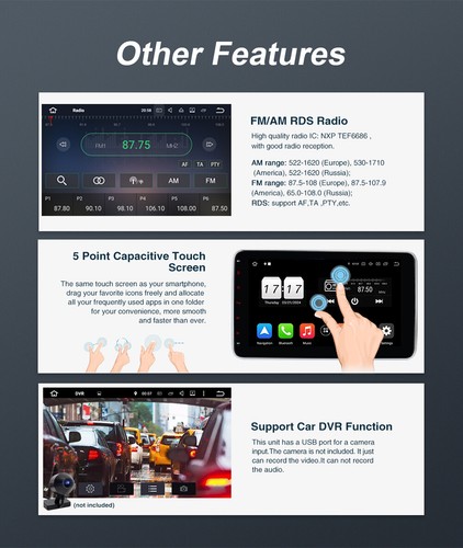 Pumpkin 10.1" Android 13 Car Stereo Head Unit 6GB 64GB Bluetooth Carplay Wifi - Picture 10 of 24