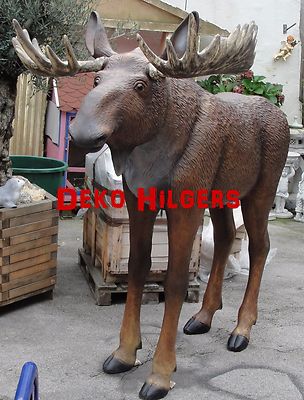 Riesen Groß Rentier Elch Figur Skulptur Lebensgroß Weihnachten Gartenfigur Braun