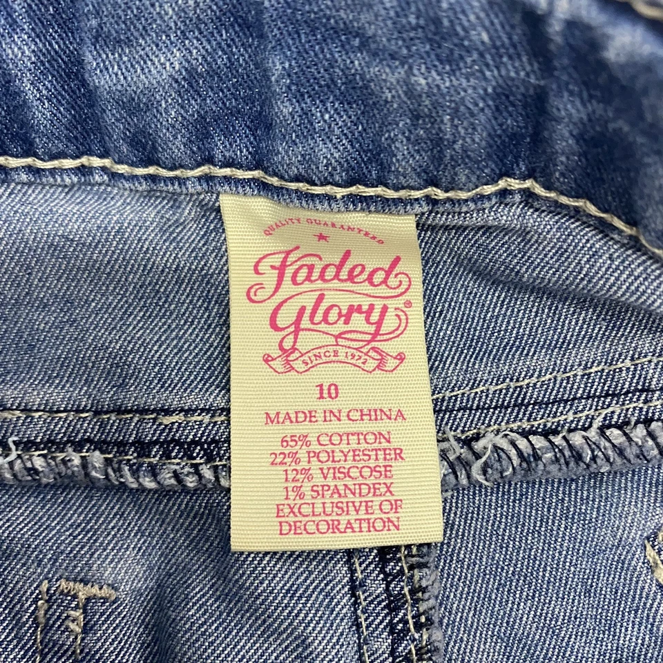 Faded Glory Girls Jeans Shots Blue Size 10 - Image 4 of 4