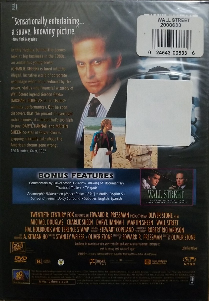 Wall Street (1987) DVD Oliver Stone Film Charlie Sheen Michael Douglas