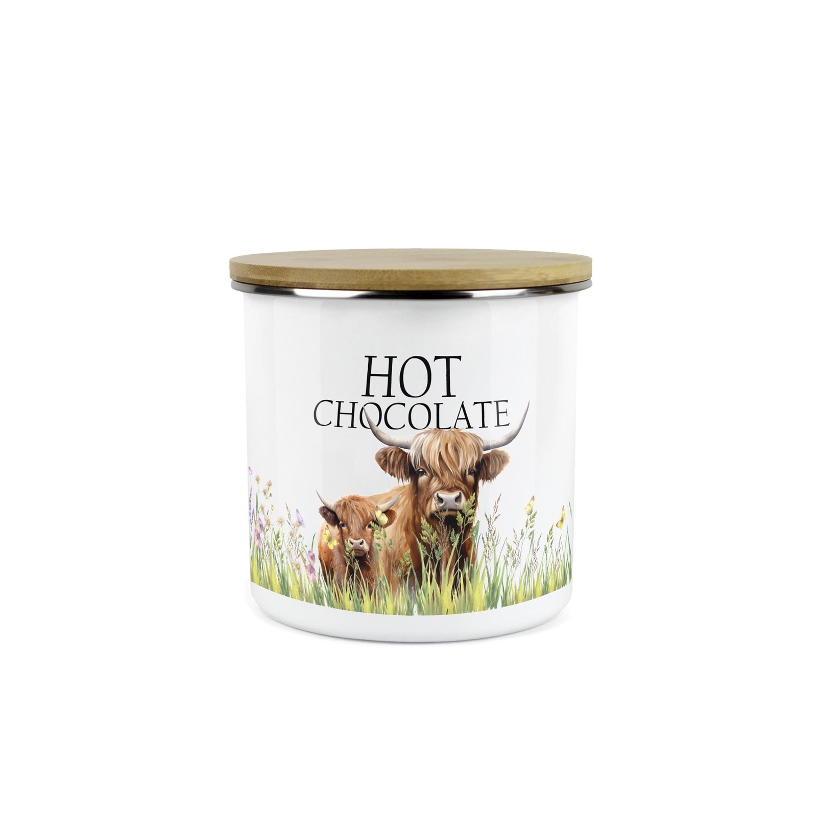 Highland Cow & Calf Kitchen Medium Hot Chocolate Storage Canister