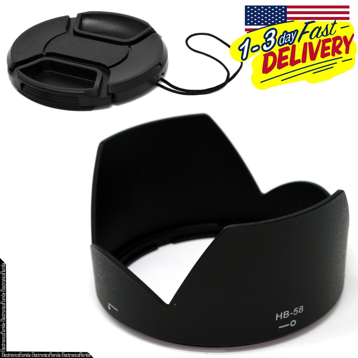 HB-58+Lens Cap) Lens Hood Nikon AF-S DX NIKKOR 18-300mm