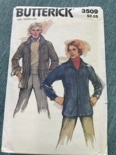 Men  s Jacket Pattern, Sze: 38-40 medium , Butterick 3509, UNCUT vintage 1980s