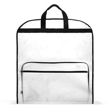 DALIX 60" Professional Garment Bag Cover Suits Pants Gowns Dresses White