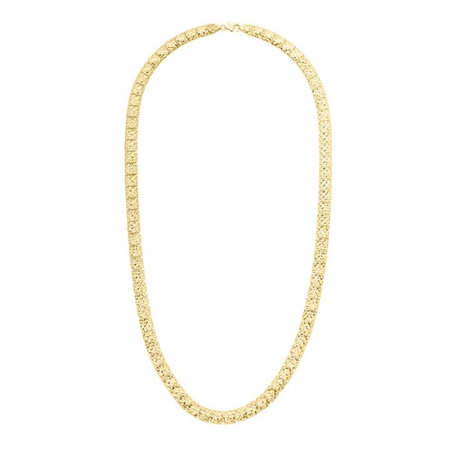 10k Yellow Gold 6.2mm Texture Square Link Chain Bracelet 7.25" 4.3Grams - Picture 5 of 7