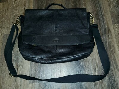 fossil leather computer bolsa
