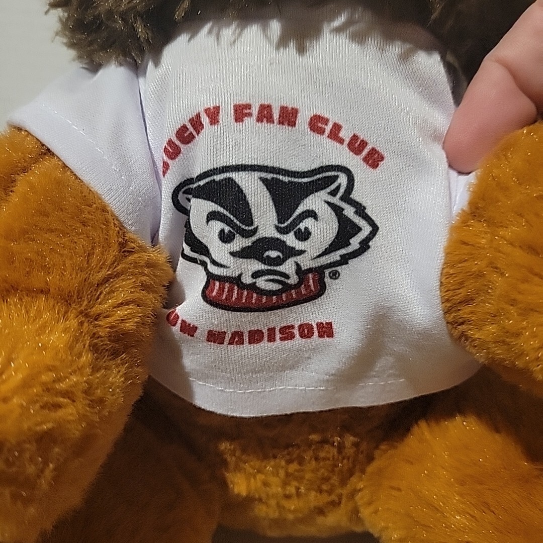 University of Wisconsin UW-Madison plush Lion W Bucky (Badger) Fan Club  Shirt
