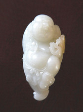 Very  Well  Hand  Carved  Chinese  He-Tian  Zhi  Yue  Buddha  Figure