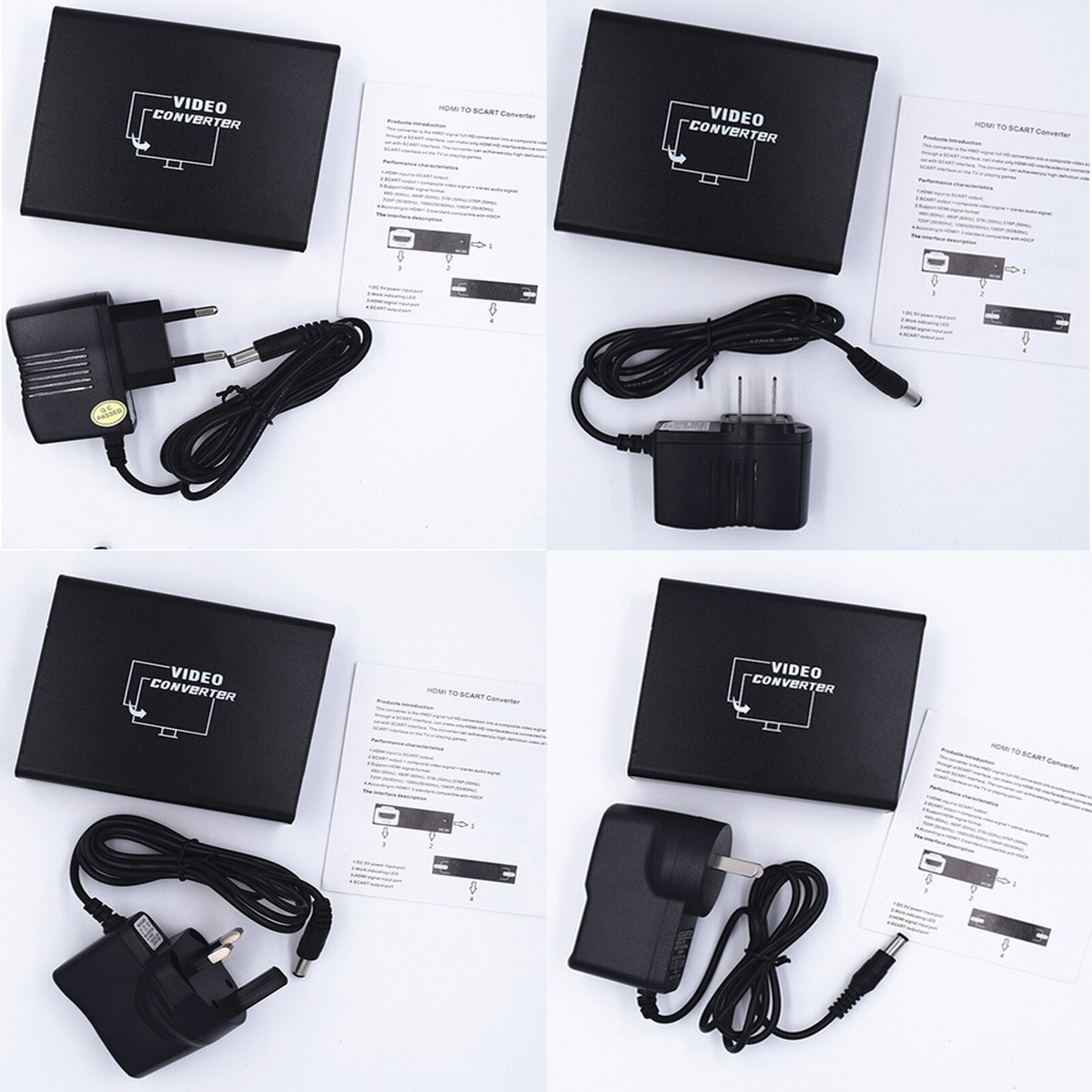 HDMI to SCART Converter For SCART interface TV playing games US/EU/AU/UK  Plug