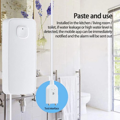Sensore perdite acqua WIFI intelligente allarme sonoro rilevatore perdite alluvioni allarme trabocco - Foto 21 di 25