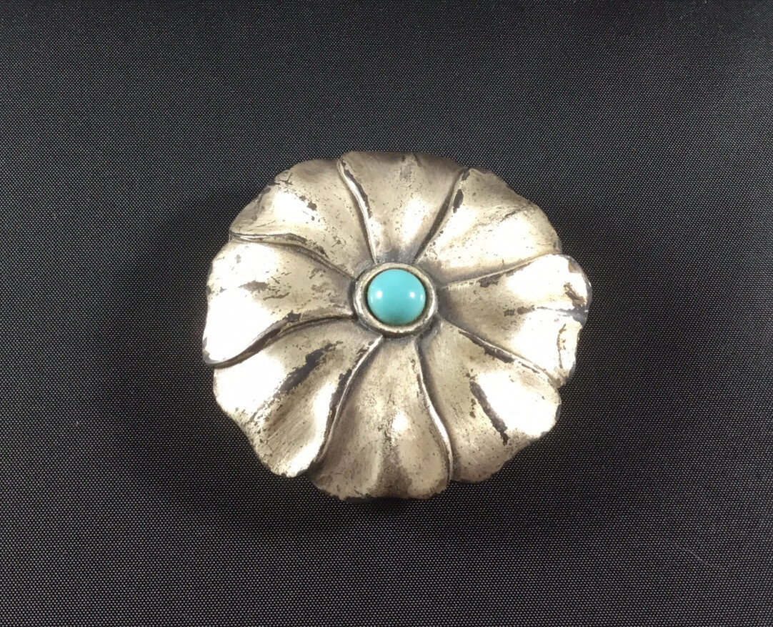 Vintage Compact Solid Perfume Box Pendent Silver … - image 1