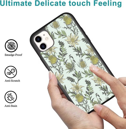Rigid Plastic For iPhone SE XS XR Max 5 6 7 8 Plus nature thistle flower Pattern - Picture 15 of 25